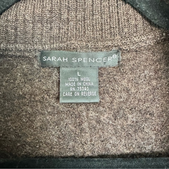 Sarah Spencer 100% Wool Knit Cardigan Size L - Picture 2 of 7